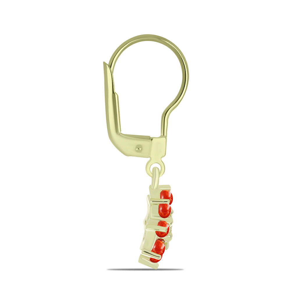 Kullatut hopeat Korvakorut Punaisella Sienikorallilla ja Valkoisella Topaasilla 2 