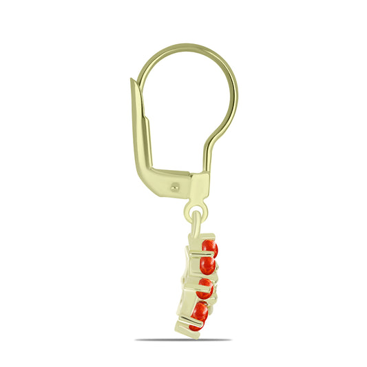 Kullatut hopeat Korvakorut Punaisella Sienikorallilla ja Valkoisella Topaasilla