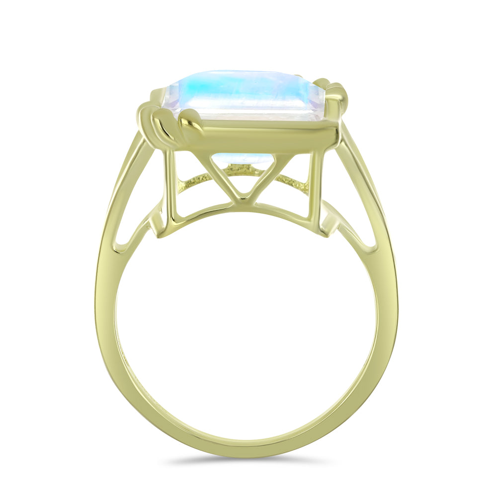 Kullattu hopeaSormus Sateenkaarikuukivellä