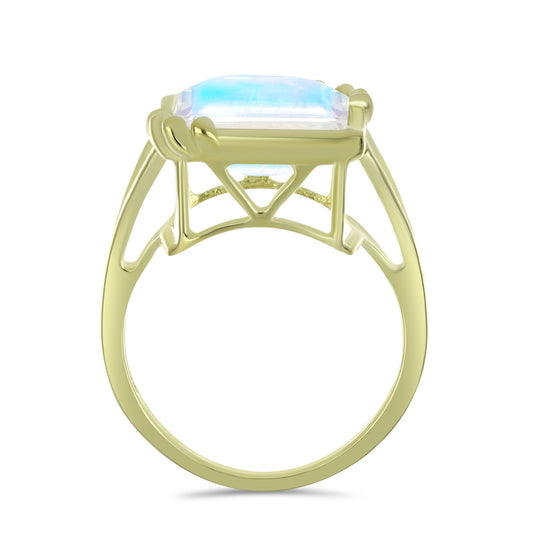 Kullattu hopeaSormus Sateenkaarikuukivellä