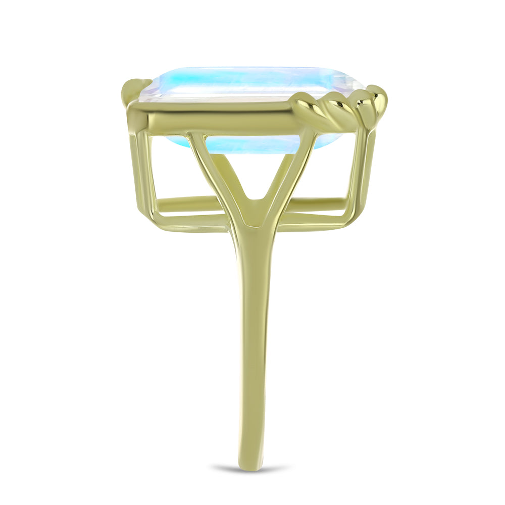 Kullattu hopeaSormus Sateenkaarikuukivellä