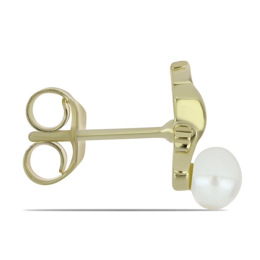 Kullatut hopeat Korvakorut Makeanveden Valkoisella Helmellä 2 