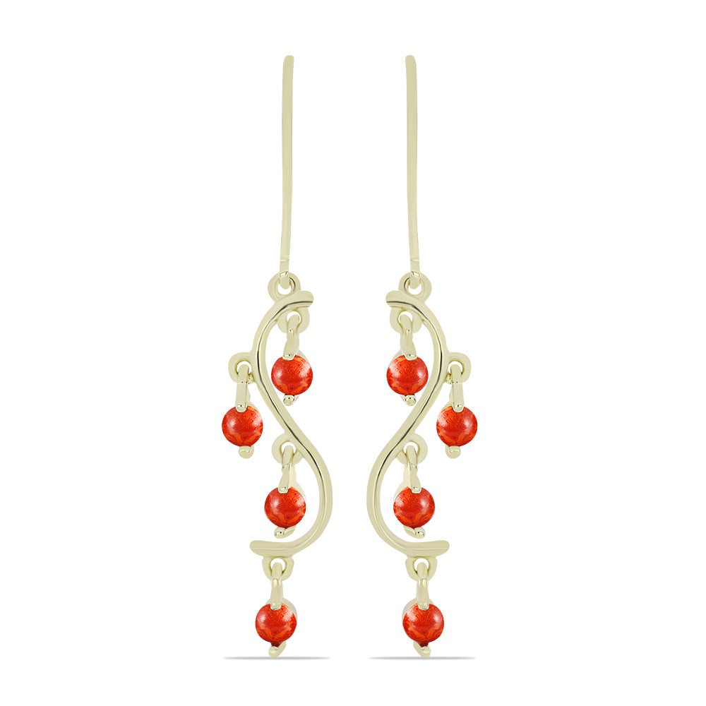 Kullatut hopeat Korvakorut Punaisella Sienikorallilla