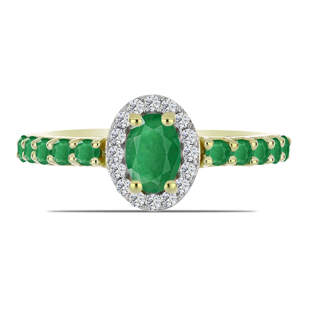 Kullattu hopeaSormus Sambian Smaragdilla ja Valkoisella Topaasilla 1 