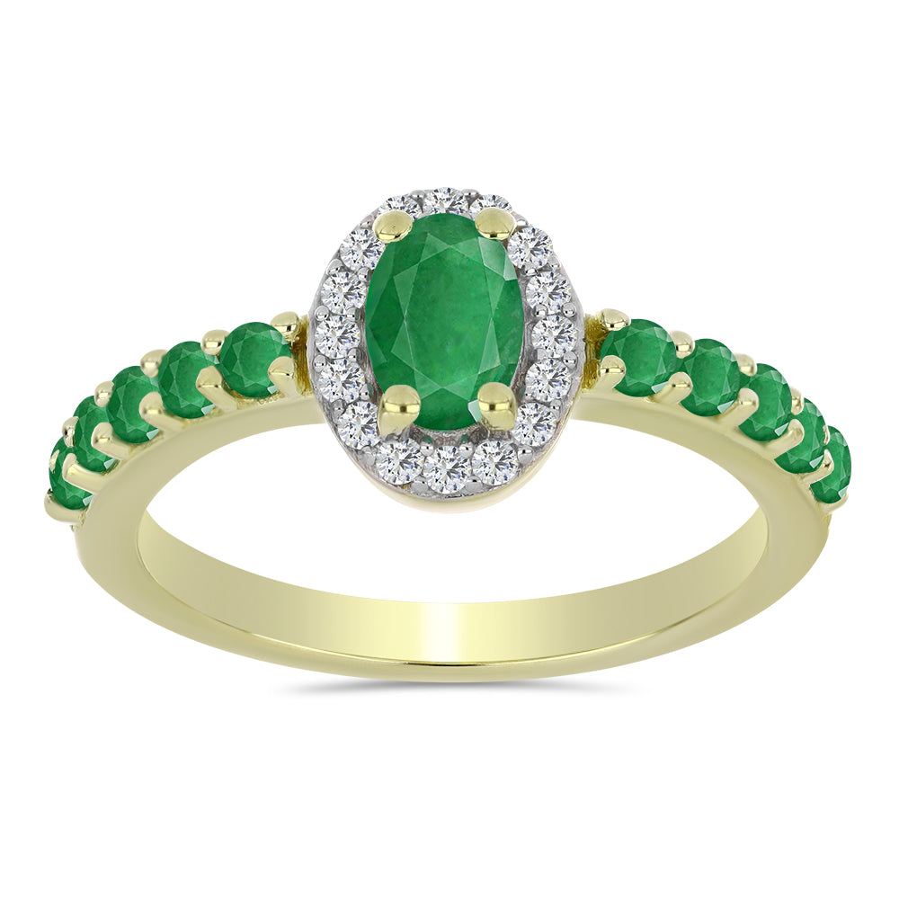 Kullattu hopeaSormus Sambian Smaragdilla ja Valkoisella Topaasilla 3 