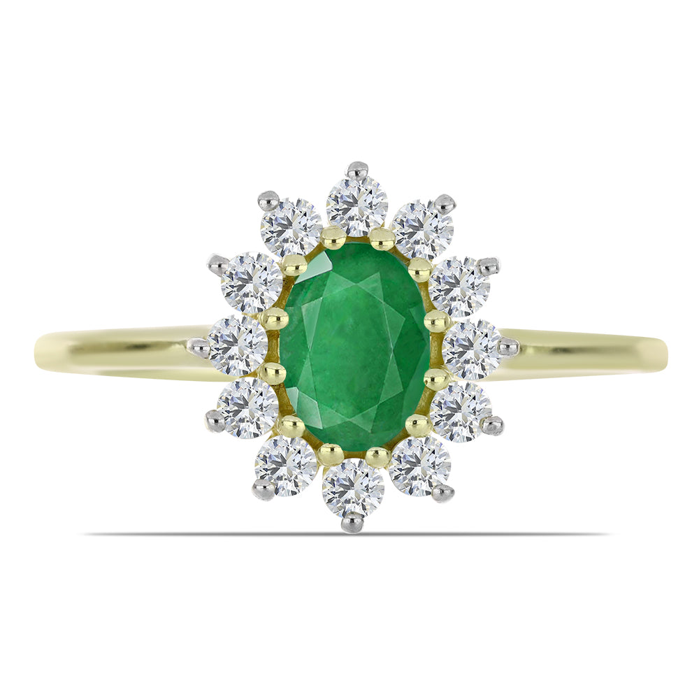 Kullattu hopeaSormus Sambian Smaragdilla ja Valkoisella Topaasilla