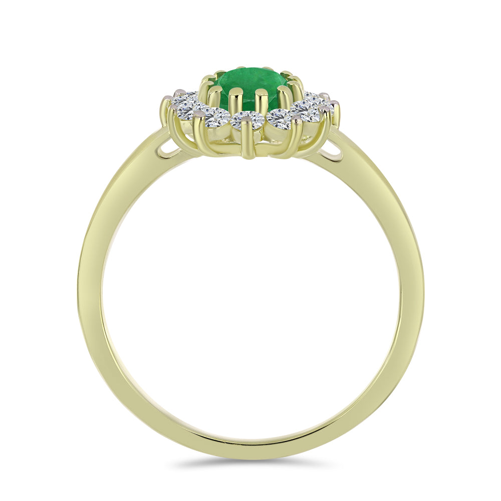 Kullattu hopeaSormus Sambian Smaragdilla ja Valkoisella Topaasilla 2 