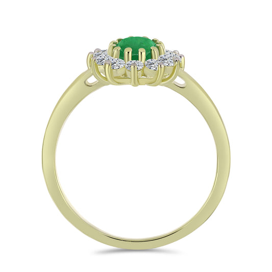 Kullattu hopeaSormus Sambian Smaragdilla ja Valkoisella Topaasilla