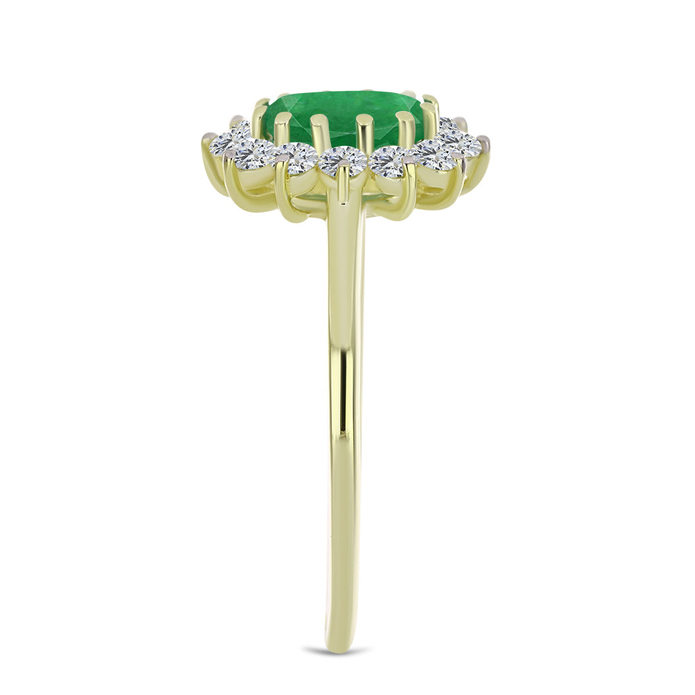 Kullattu hopeaSormus Sambian Smaragdilla ja Valkoisella Topaasilla 4 