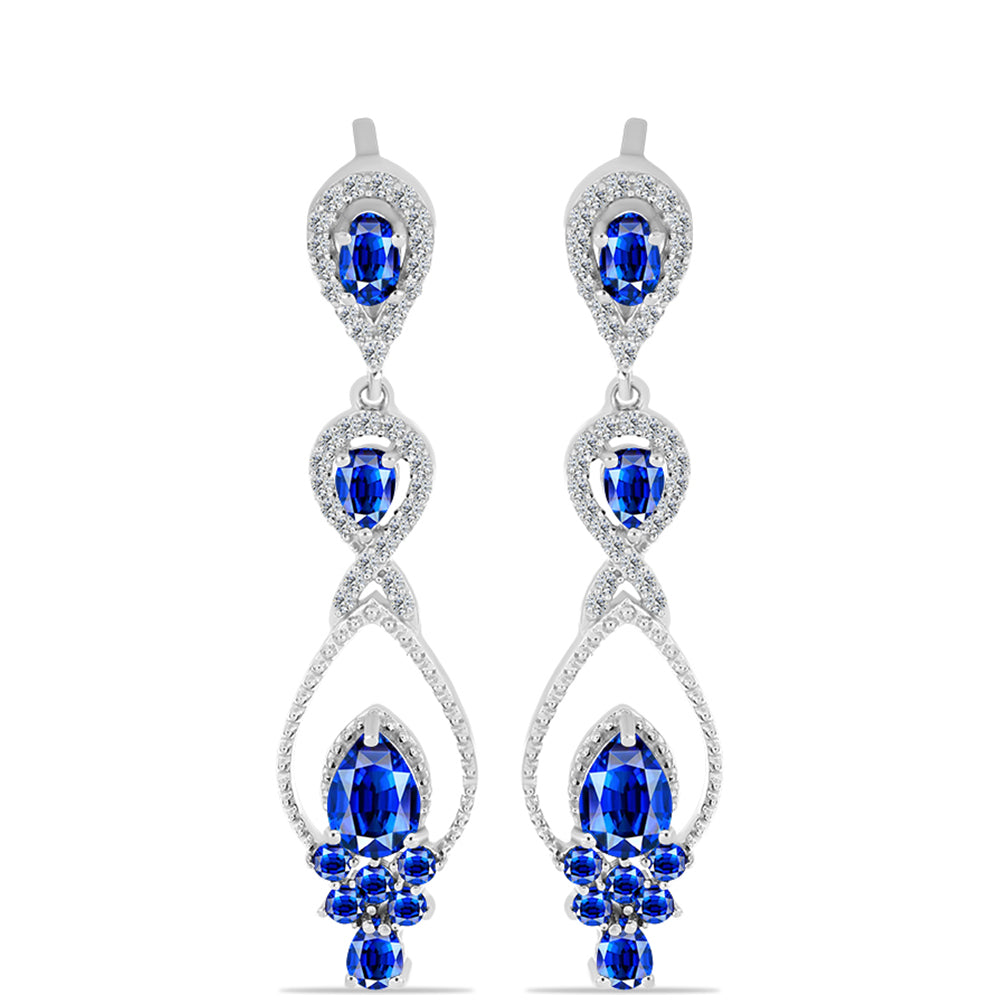 HopeaKorvakorut Australialaisella Sinisellä Safiirilla ja Valkoisella Topaasilla 1 