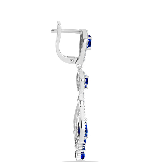 HopeaKorvakorut Australialaisella Sinisellä Safiirilla ja Valkoisella Topaasilla