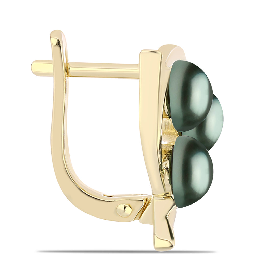 Kullatut hopeat Korvakorut Tahitian vihreä illuusio makeanveden helmi 2 