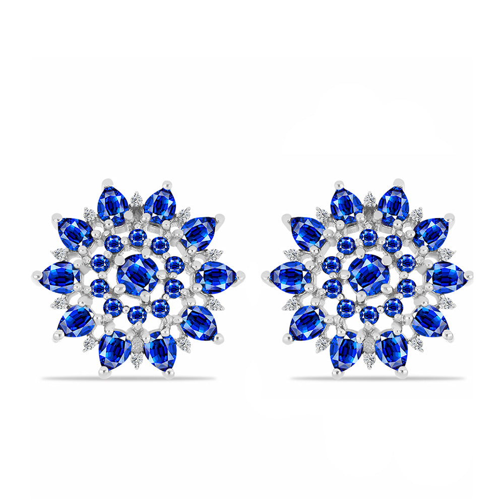 HopeaKorvakorut Australialaisella Sinisellä Safiirilla ja Valkoisella Topaasilla