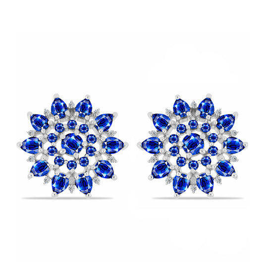 HopeaKorvakorut Australialaisella Sinisellä Safiirilla ja Valkoisella Topaasilla