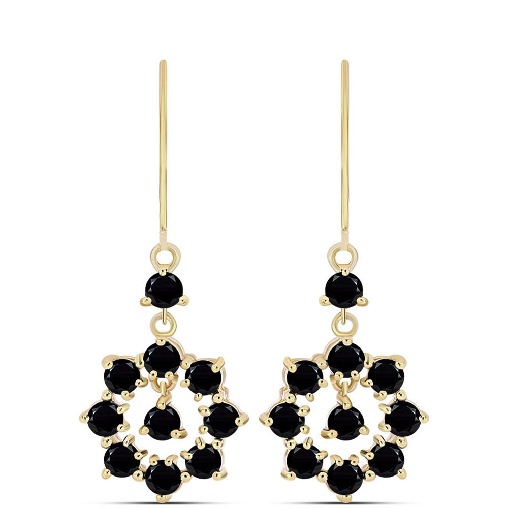 Kullatut hopeat Korvakorut Mustalla Onyksilla