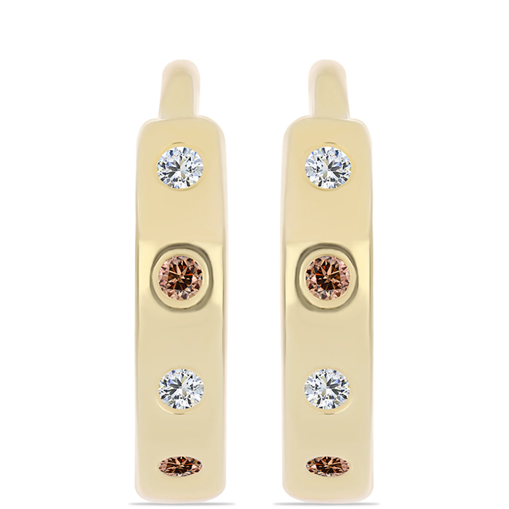 Kullatut hopeat Korvakorut Konjakin Värisellä Timantilla ja Valkoisella Topaasilla 1 