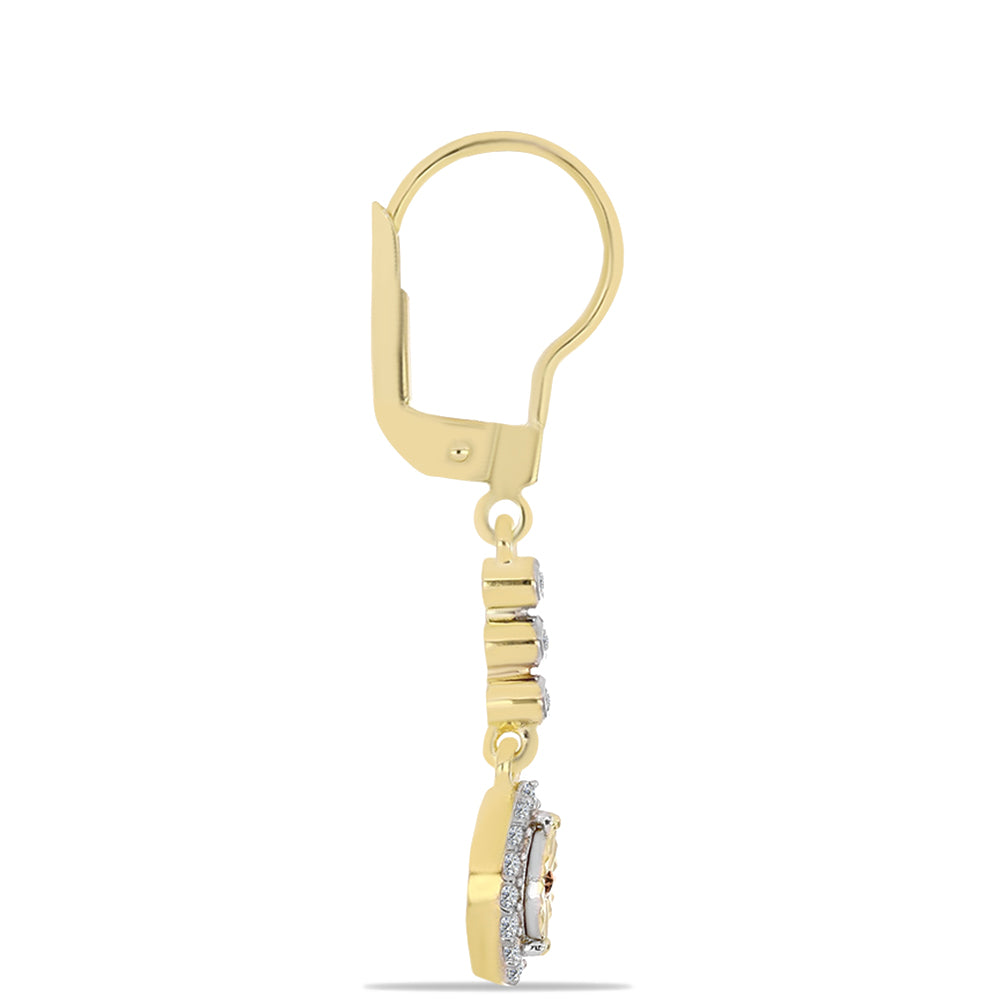 Kullatut hopeat Korvakorut Konjakin Värisellä Timantilla ja Valkoisella Topaasilla 2 