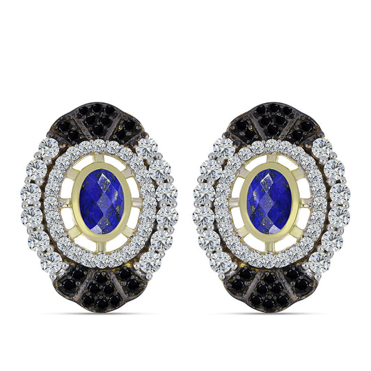 Kullatut hopeat Korvakorut Lapislatsulilla ja Valkoisella Topaasilla