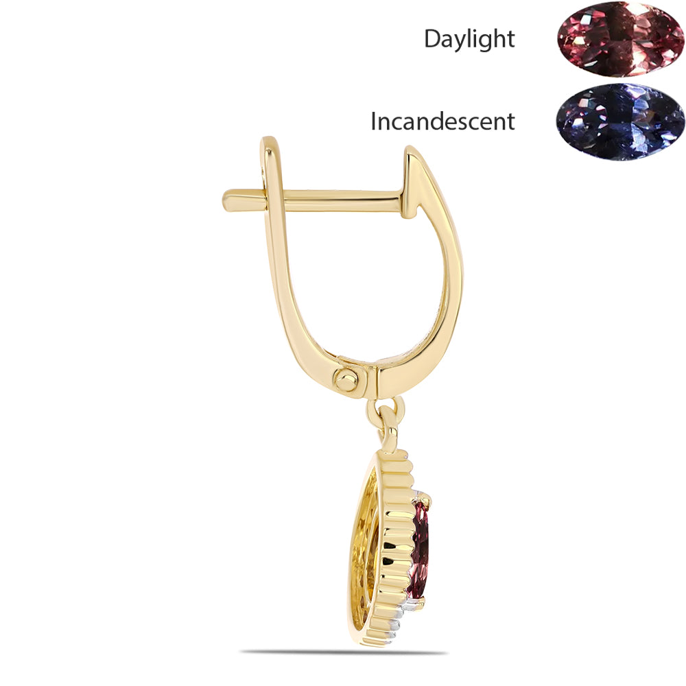 Kullatut hopeat Korvakorut Tsivory Väriävaihtavalla Granaatilla ja Valkoisella Topaasilla