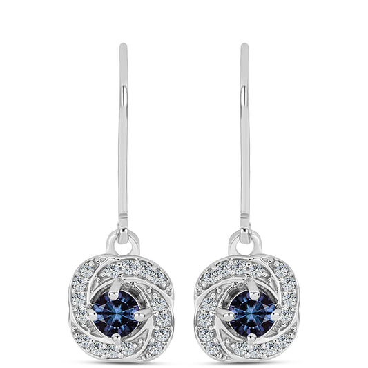 HopeaKorvakorut "Violetti Imperial " Moissanite ja Valkoisella Topaasilla