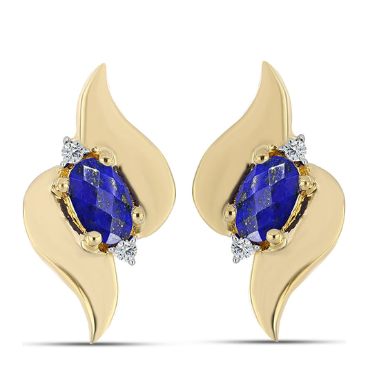 Kullatut hopeat Korvakorut Lapislatsulilla ja Valkoisella Topaasilla