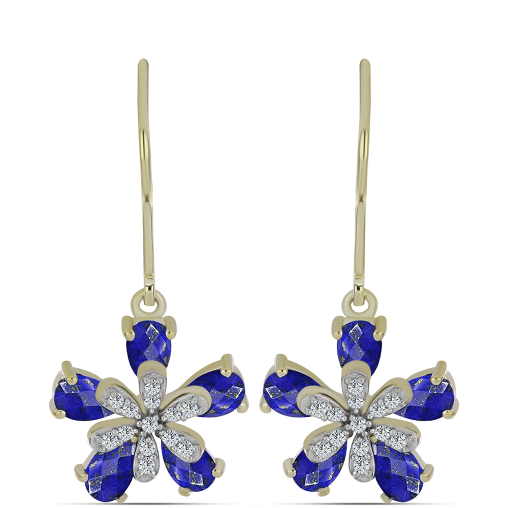 Kullatut hopeat Korvakorut Lapislatsulilla ja Valkoisella Topaasilla