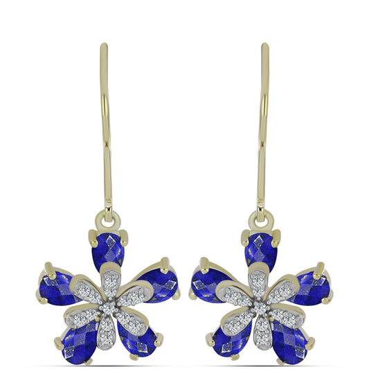 Kullatut hopeat Korvakorut Lapislatsulilla ja Valkoisella Topaasilla