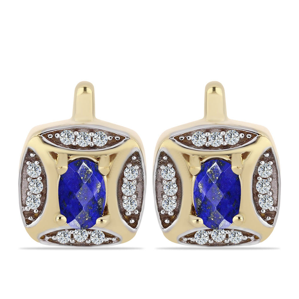 Kullatut hopeat Korvakorut Lapislatsulilla ja Valkoisella Topaasilla