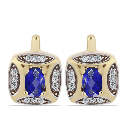 Kullatut hopeat Korvakorut Lapislatsulilla ja Valkoisella Topaasilla