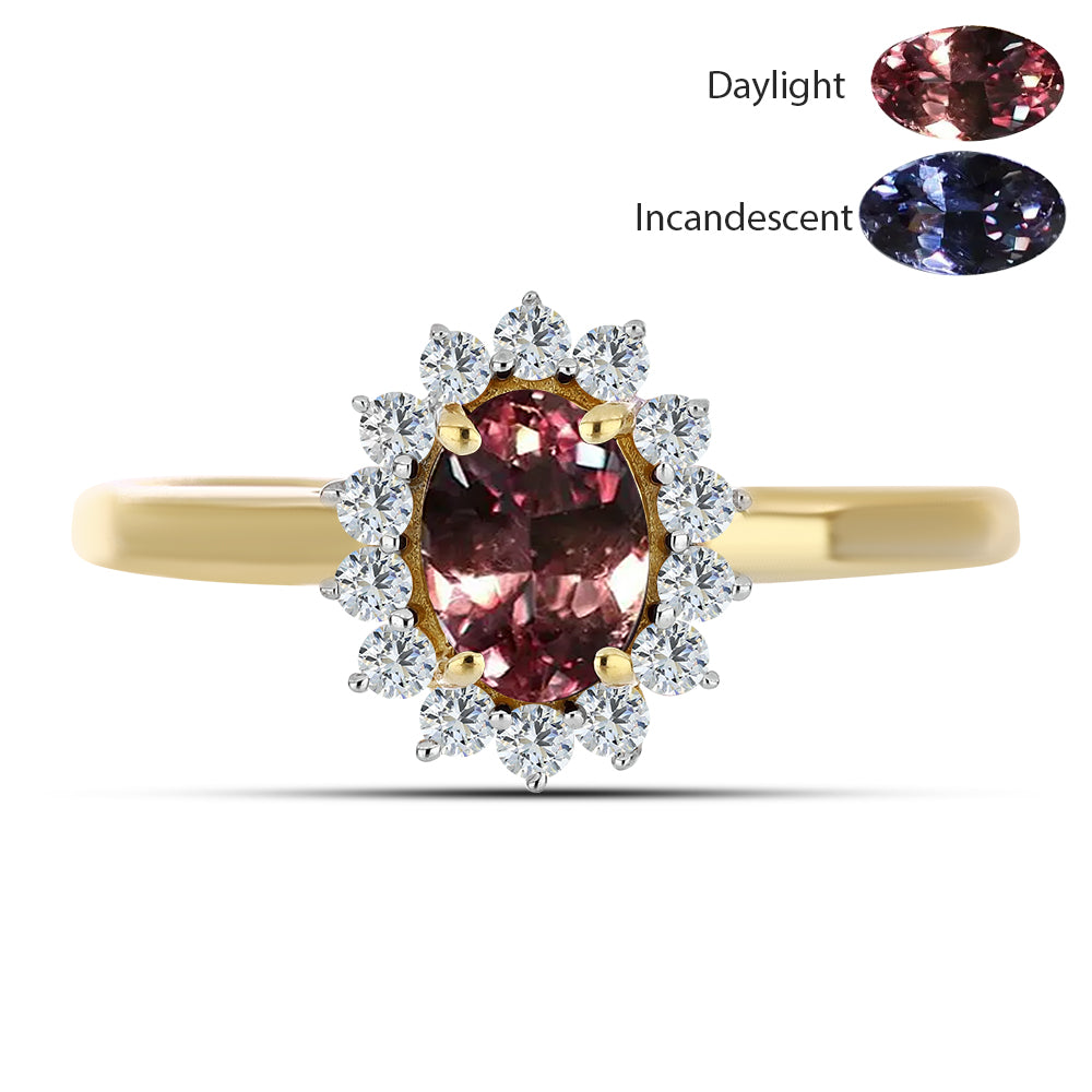 Kullattu hopeaSormus Tsivory Väriävaihtavalla Granaatilla ja Valkoisella Topaasilla 2 