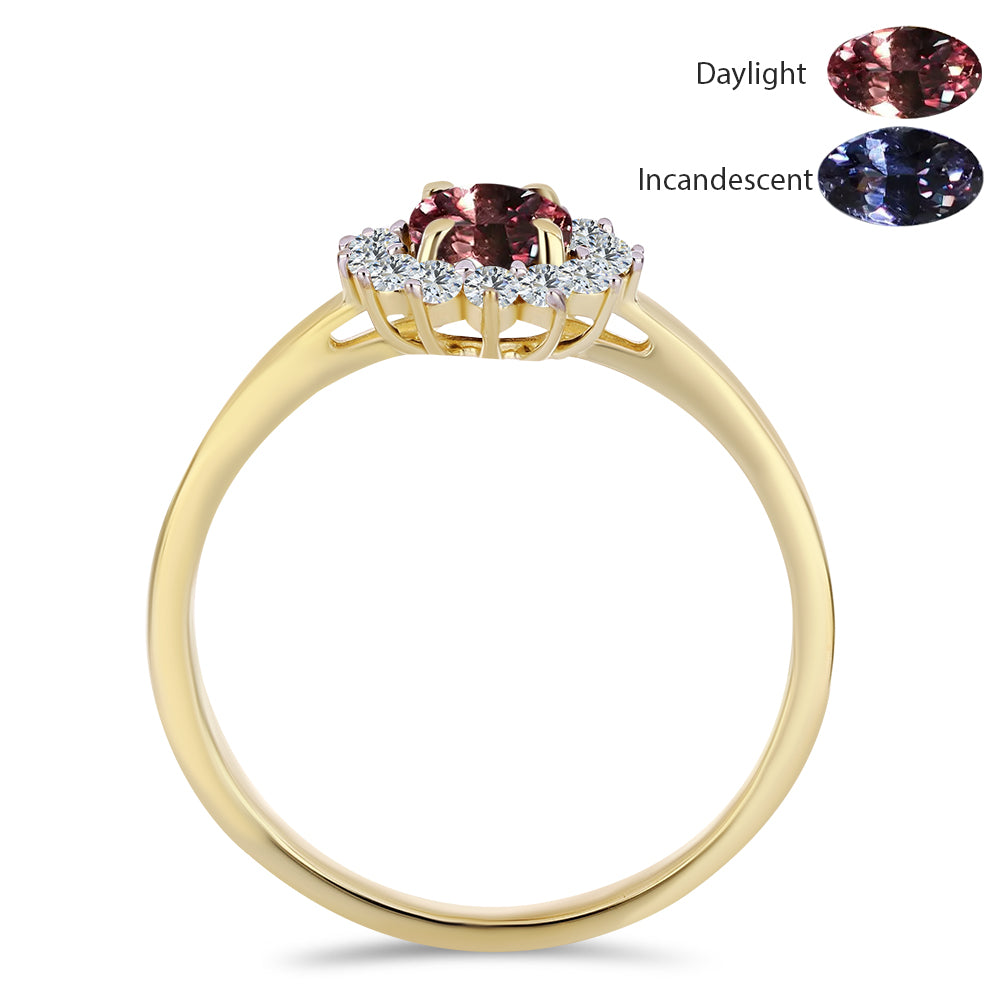 Kullattu hopeaSormus Tsivory Väriävaihtavalla Granaatilla ja Valkoisella Topaasilla