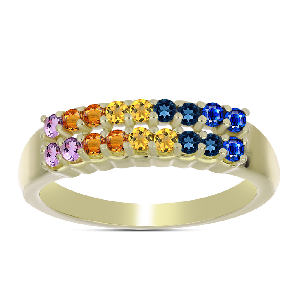 Kullattu hopeaSormus Sateenkaarisafiirilla 1 