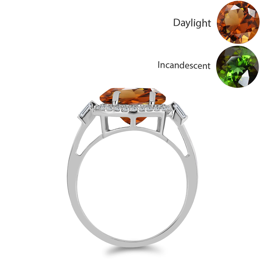 HopeaSormus Sertifioitu laboratoriossa kasvatettu Anatolian zultaniitti ja Valkoisella Zirkonilla 2 