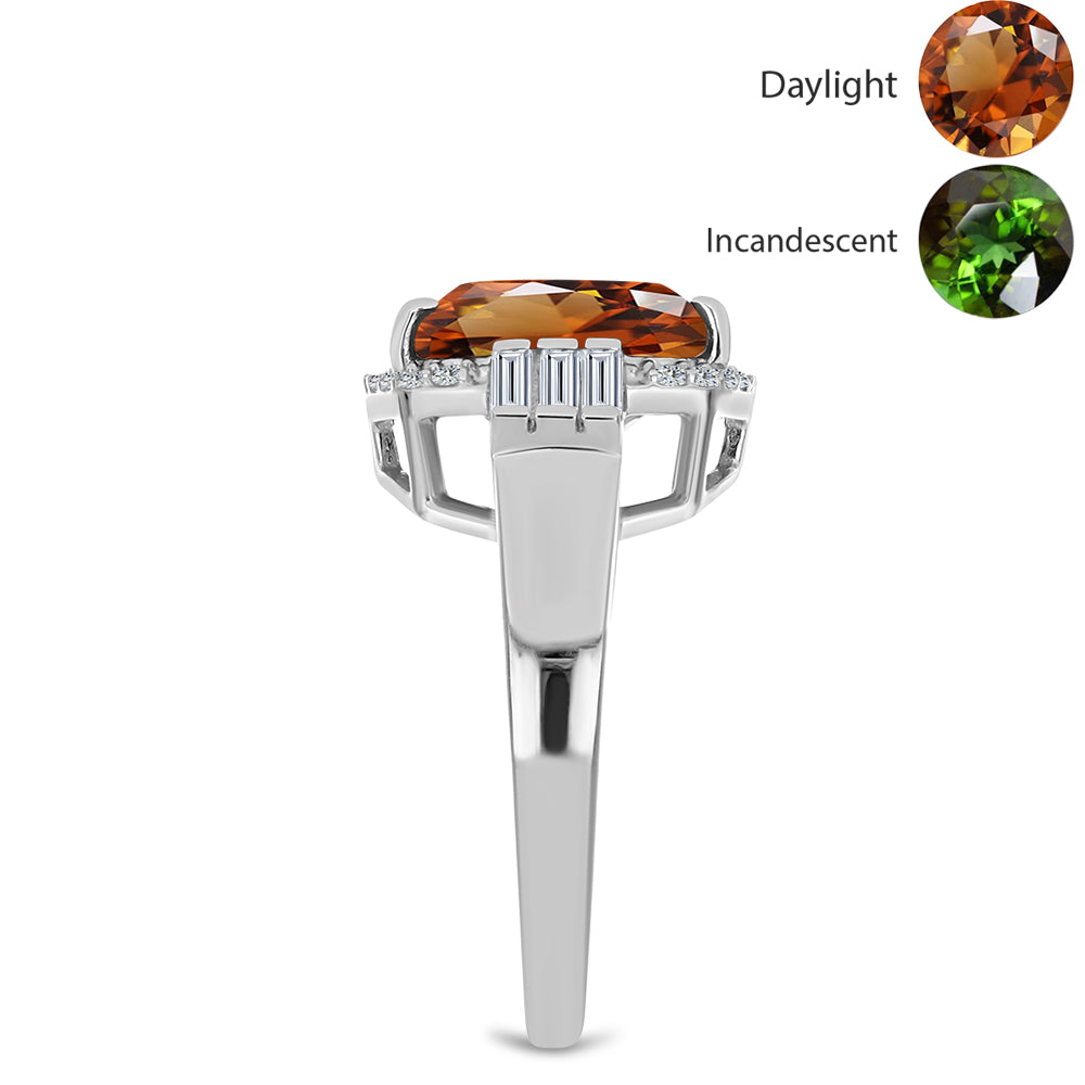 HopeaSormus Sertifioitu laboratoriossa kasvatettu Anatolian zultaniitti ja Valkoisella Zirkonilla 4 