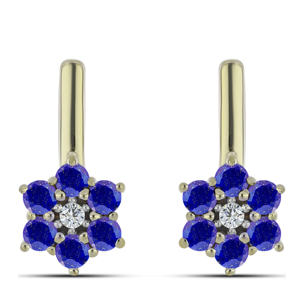 Kullatut hopeat Korvakorut Lapislatsulilla ja Valkoisella Topaasilla 1 