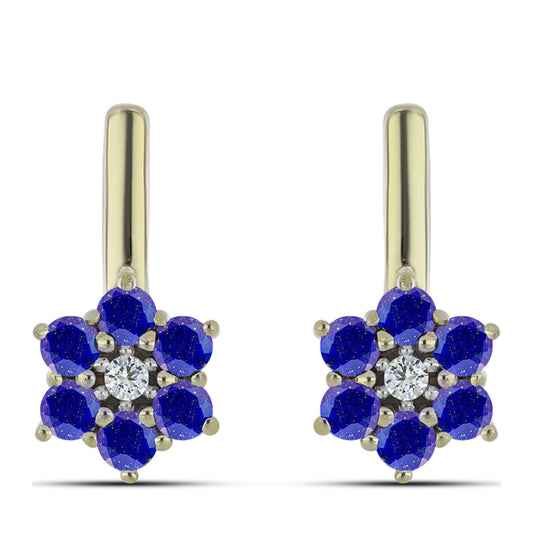 Kullatut hopeat Korvakorut Lapislatsulilla ja Valkoisella Topaasilla