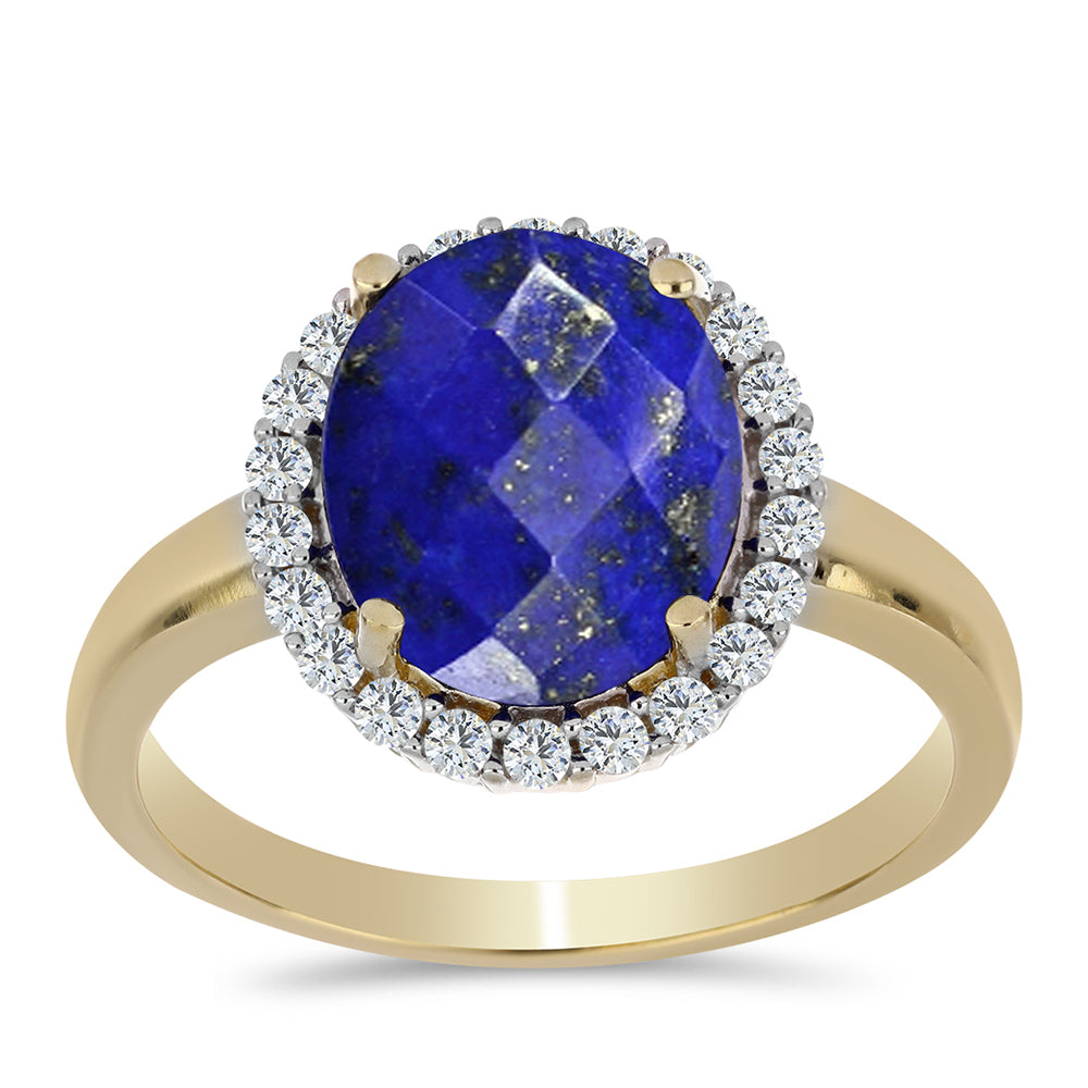 Kullattu hopeaSormus Lapislatsulilla ja Valkoisella Topaasilla 3 