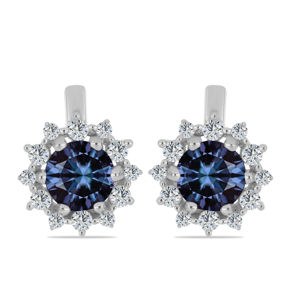 HopeaKorvakorut "Violetti Imperial " Moissanite ja Valkoisella Topaasilla 1 