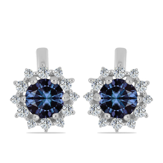 HopeaKorvakorut "Violetti Imperial " Moissanite ja Valkoisella Topaasilla