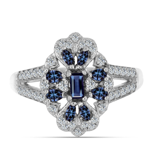 HopeaSormus "Violetti Imperial " Moissanite ja Valkoisella Topaasilla