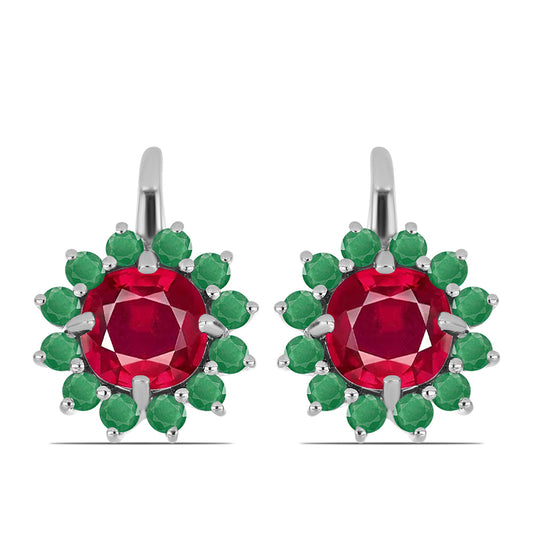 HopeaKorvakorut Malagassin Rubiinilla ja Brasilian Smaragdilla