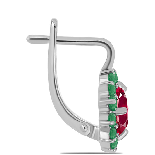 HopeaKorvakorut Malagassin Rubiinilla ja Brasilian Smaragdilla