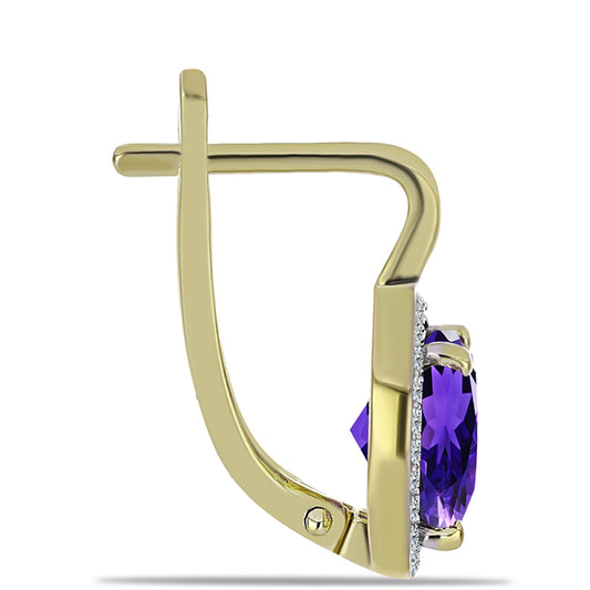 Kullatut hopeat Korvakorut Marokon Ametistilla ja Valkoisella Topaasilla