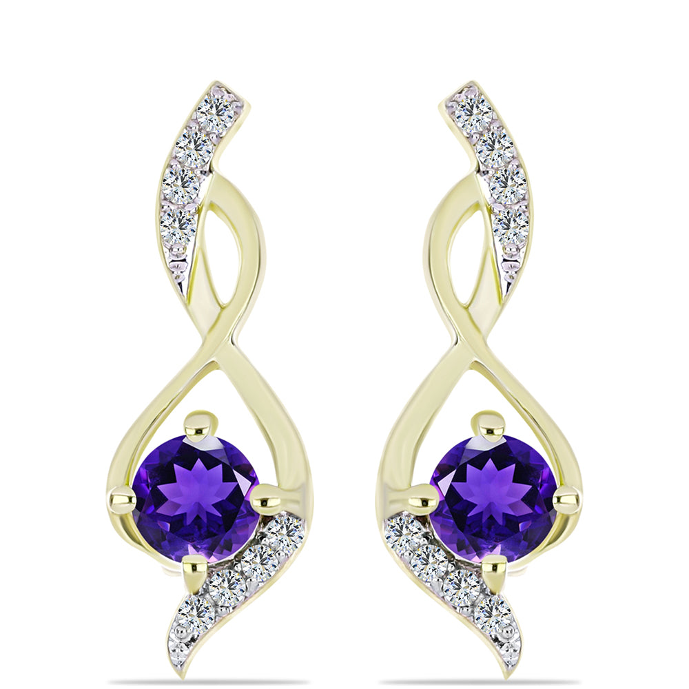 Kullattu hopeaSetti Marokon Ametistilla ja Valkoisella Topaasilla ( Korvakorut+Riipus ) 2 