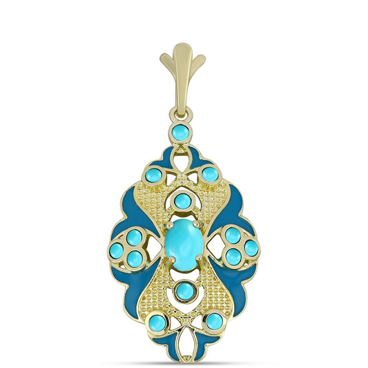 Kullattu hopeaRiipus Ruususen Turkoosilla