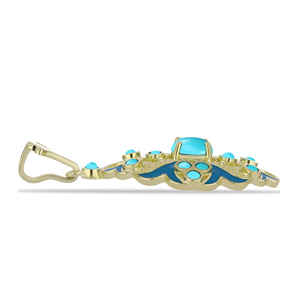 Kullattu hopeaRiipus Ruususen Turkoosilla 2 