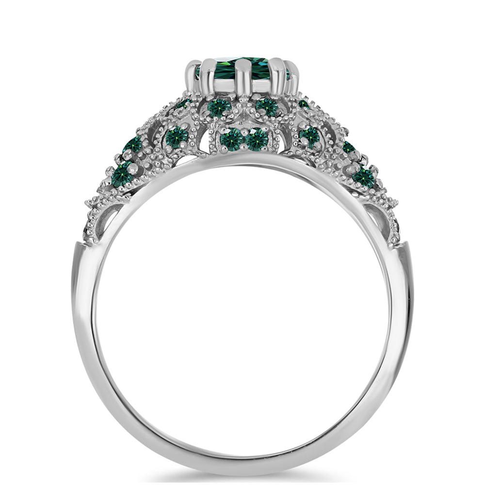 HopeaSormus Merivihreä Moissanite