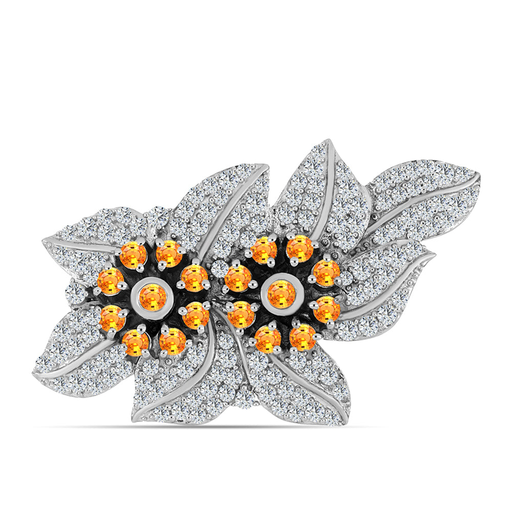 HopeaRintaneula Padparadschan Safiirilla ja Valkoisella Topaasilla 1 