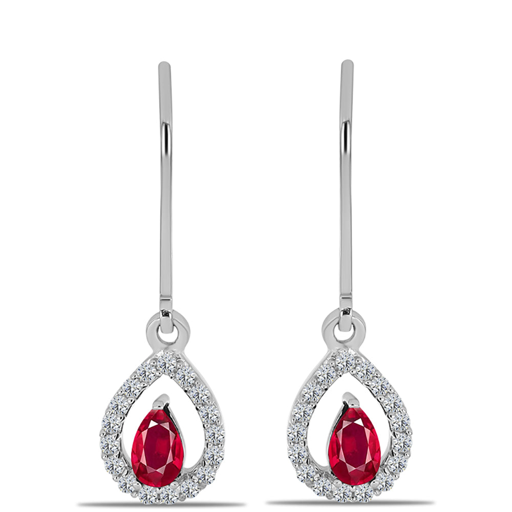 HopeaKorvakorut Malagassin Rubiinilla ja Valkoisella Topaasilla