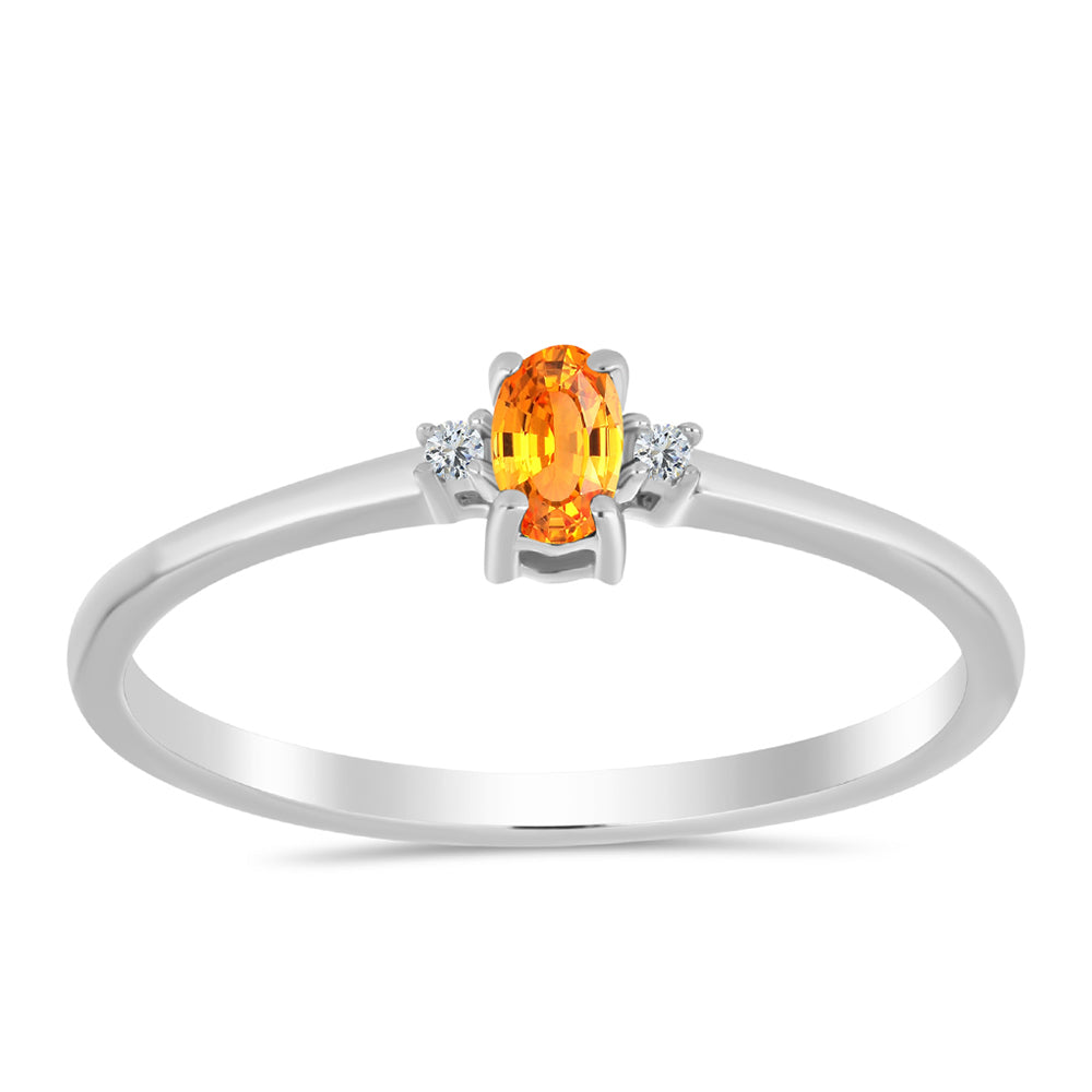HopeaSormus Padparadschan Safiirilla ja Valkoisella Topaasilla
